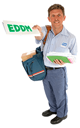 Edd the mailman showcasing USPS's EDDM Service